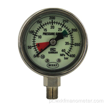 Manômetro SS304 Manômetro de aço inoxidável Medidor de pressão luminoso